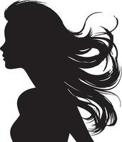 Beautiful Women Silhouette Illustration White Background vector