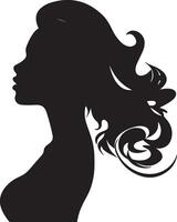 Beautiful Women Silhouette Illustration White Background vector