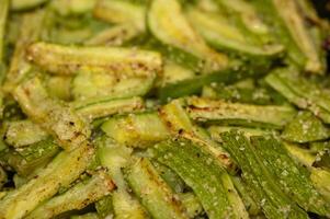 close-up baked zucchini baked in the oven 2 photo