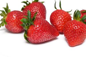 strawberry isolated on white. healthy food red strawberry.juicy straw group.2 photo