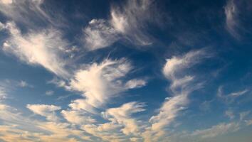 morning blue sky with cirrus clouds in Cyprus 3 photo