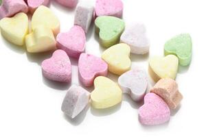 Pink and purple heart shaped candies. Valentine's day background. 7 photo