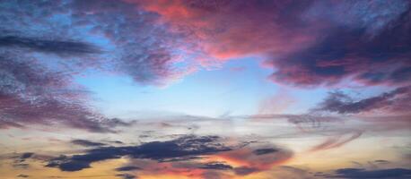 Beautiful pastel cloudy sunset photo