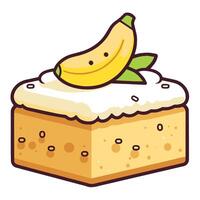 ilustración de un tentador plátano pastel icono, genial para panadería logos o postre menús vector