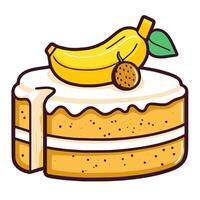 illustration of a tempting banana cake icon, great for bakery logos or dessert menus. vector