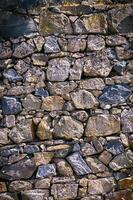 Retro style design decorative irregular cracked real stone wall surface motley stone photo