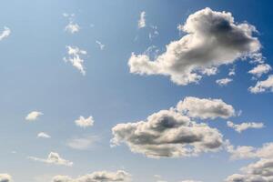 blue sky with clouds and sun reflection.The sun shines bright in the daytime in summer 4 photo