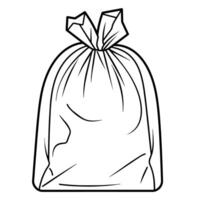 Plastic bag outline icon in format, suitable for environmental and recycling-related design projects. vector