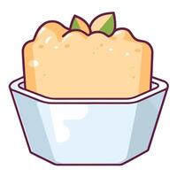 depiction of a bean curd icon, perfect for Asian cuisine menus or culinary illustrations. vector