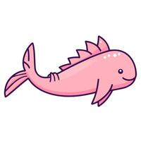 A cartoon style icon of a pink and cute axolotl, perfect for playful designs or animal themed graphics. vector