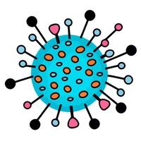 A thin outline icon depicting the AIDS virus, suitable for medical and health related graphics. vector