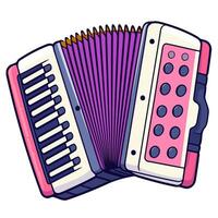 A thin outline icon of an accordion, suitable for musical themed graphics or traditional music illustrations. vector