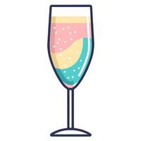 depiction of celebratory champagne icon, perfect for event invitations or beverage menus. vector