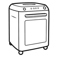 outline icon of a washing machine, ideal for laundry and household designs. vector