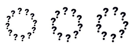Question circle frame. Question round border vector