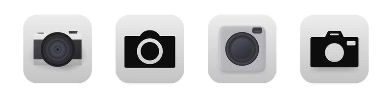 Camera mobile app 3d modern icon. Photo and camera new phone application icon vector