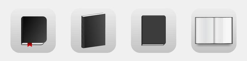 Book mobile app 3d modern icon. Ereader phone application icon vector