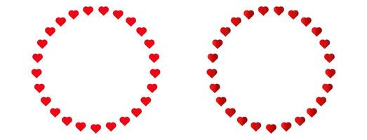 Love heart circle frame. Heart round border vector