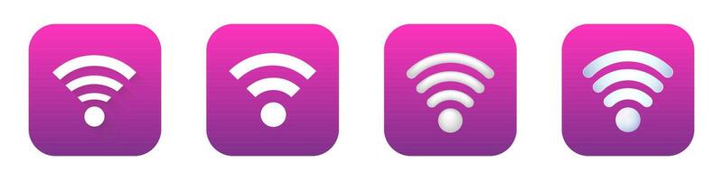 On air connection mobile app 3d modern icon. Wifi wireless connection new phone application icon vector