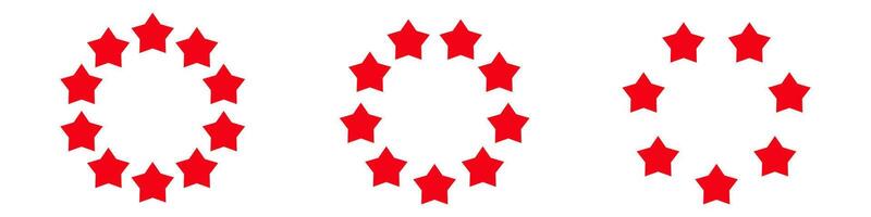 Star circle frame. Cartoon red star round border vector
