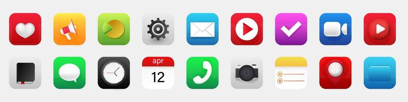 Mobile app 3d modern icon. New phone application icon vector