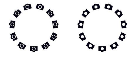 Photo circle frame. Photo camera round border vector