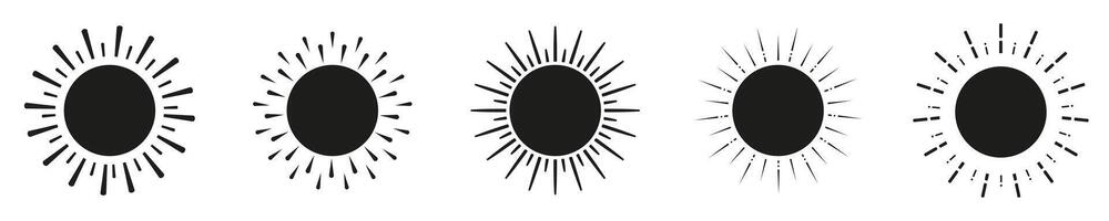 black silhouette retro vintage circle. Retro sun vector