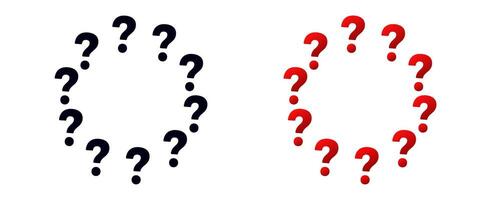Question circle frame. Ask question round border vector