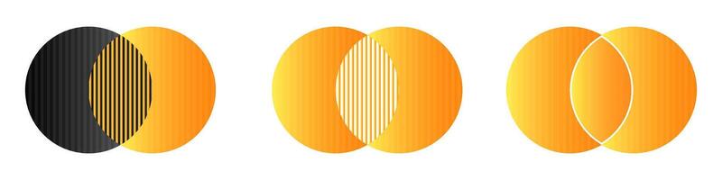 Venn diagram, intersection of two circles chart. Two circle merge vector