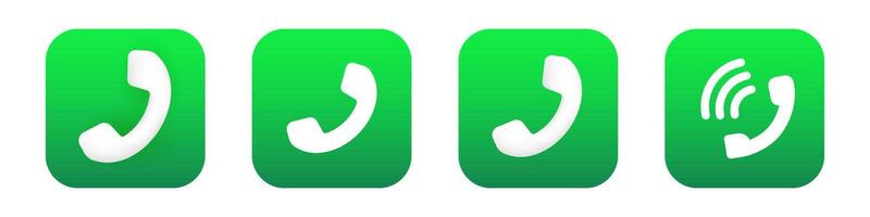 Call mobile app 3d modern icon. Phone call phone application icon vector