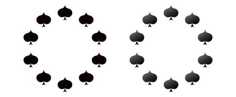 Spade ace circle frame. Poker frame round border vector