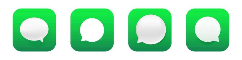 Message mobile app 3d modern icon. Chat messenger phone application icon vector