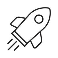 Rocket icon. Simple outline rocket sign. Rocket launched icon. vector