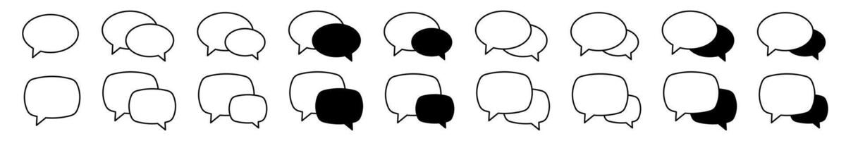 Chat icon. Talk bubble speech icon. Blank empty bubbles design elements. vector