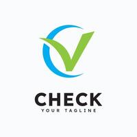 Check mark V logo design symbol vector