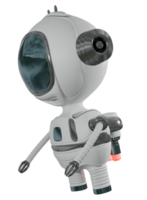 3d robô vôo em jato pacote branco png