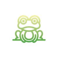 Modern Frog line Animal Sitting logo design template vector