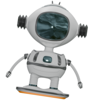 3D robot flying on jet board png