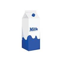 Pack of Milk in cartoon style. Packaging carton design for ads and product design. Milk carton icon. Dairy product illustration. vector