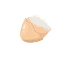 Brocken egg shell in cartoon style, Isolated on white background vector