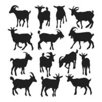 goat silhouettes set vector