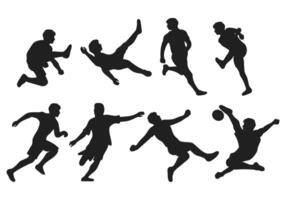 Flat design soccer player silhouette illustration vector