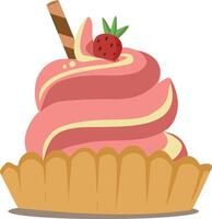 Strawberry Whipped Ice Cream vector