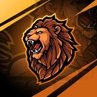 león cabeza mascota logo diseño vector