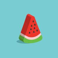 Watermelon 3D illustration fruit Palestine flag vector