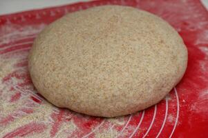 dough formed for bread in the kitchen 3 photo