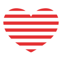 red and white stripes heart icon png