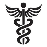 caduceo y personal de Hermes ilustración en negro y blanco vector