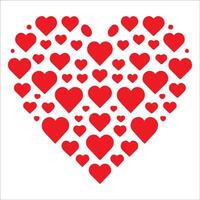 seamless red heart illustration in black and white vector