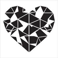 geométrico corazón ilustración en negro y blanco vector